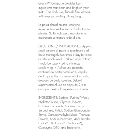 ingredientes pasta dental sin fluor 4life